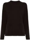 Twinset Twin-set Brushed Cashmere Mock Neck Sweater In Coffee/chocolate