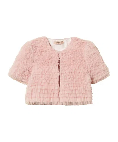 Twinset Tulle Ruffled Jacket In Pink