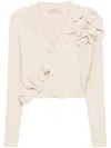 Twinset White V-neck Front Button Sweater In White