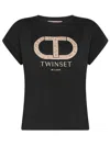 TWINSET TWIN-SET T-SHIRTS AND POLOS BLACK