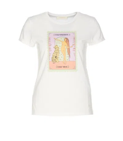 Twinset Logo-embroidered Cotton T-shirt In White