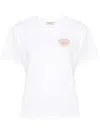 TWINSET TWINSET COTTON T-SHIRT WITH OVAL T FLORAL LOGO