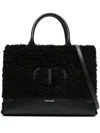 Twinset Twin-set Textured Black Handbag In Black