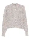 Twinset Twin-set Textured Knit Cropped Sweater With Decorative Buttons In Neutral