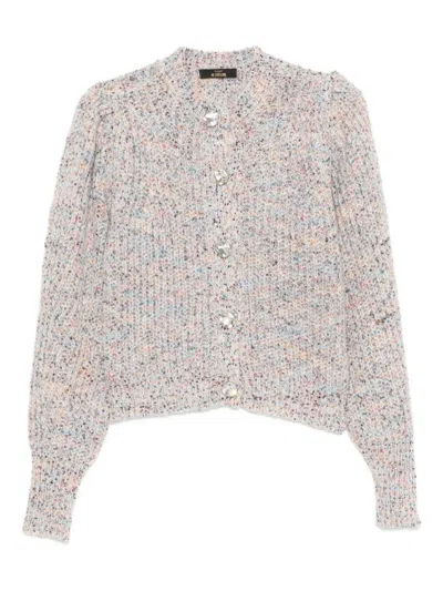 TWINSET TWIN-SET TEXTURED KNIT CROPPED SWEATER WITH DECORATIVE BUTTONS