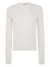 Twinset Twin-set Textured Knit Sweater With Subtle Floral Pattern In White