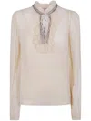 Twinset Twin-set Trasparent Shirt In Neutral