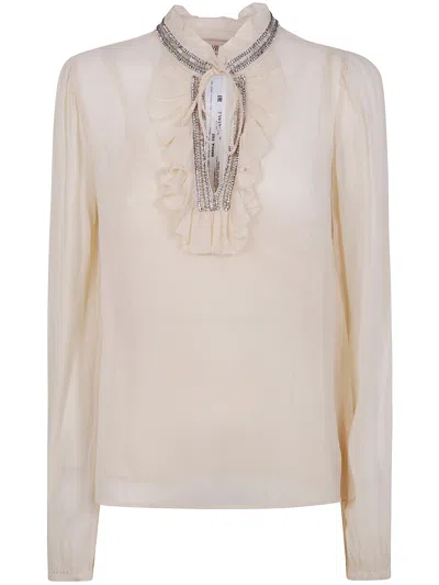 Twinset Twin-set Trasparent Shirt In Neutral
