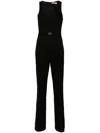 Twinset Twin-set Jumpsuit With Elegant Belt Detail And Luxurious Fabric Blend In Black