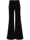 Twinset Twin-set Black Flared Pinwale Corduroy Trousers In Black