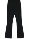 Twinset Twin-set Black Bootcut Trousers With Logo In Black