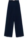 Twinset Pinstripe Wide-leg Trousers In Blue