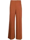 Twinset Logo-plaque Pallazo Trousers In Brown