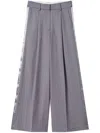 Twinset Twin-set Medium Grey Pinstripe Wide-leg Trousers In Grey