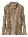 Twinset Twin-set Turtle Neck Sweater Print In Brown