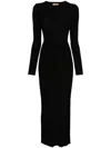 Twinset Draped-detail Maxi Dress In Black