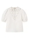 Twinset Twin-set V-neck Shirt With Lace Detail In White