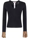 Twinset Twin-set V Neck With Animalier Print In Multi