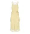 Twinset Vanilla Long Pleated Dress In Yellow