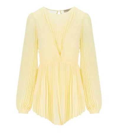 Twinset Twin-set Vanilla Pleated Blouse In Butter