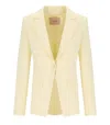 Twinset Twin-set Vanille Crepe Single Breasted Blazer In Yellow
