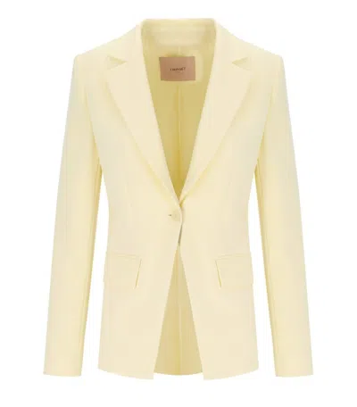 Twinset Twin-set Vanille Crepe Single Breasted Blazer In Neutral