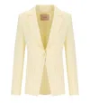Twinset Vanille Crepe Single Breasted Blazer In Yellow