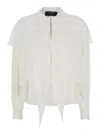 Twinset White Shirt With Layered Design And Draped Details In Viscose Woman  In White