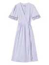 Twinset Twin-set White Cotton Blend Dresses In Blue