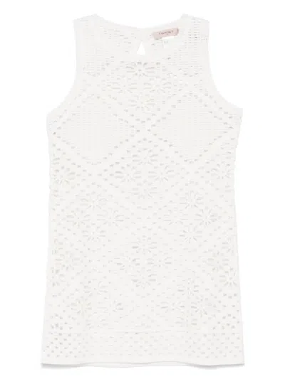 Twinset Twin-set White Cotton Clothing Dresses