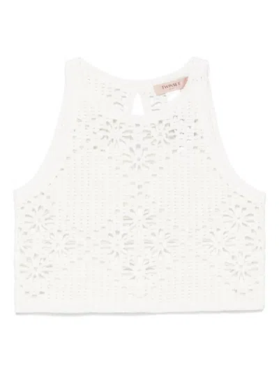 Twinset Twin-set White Cotton Top