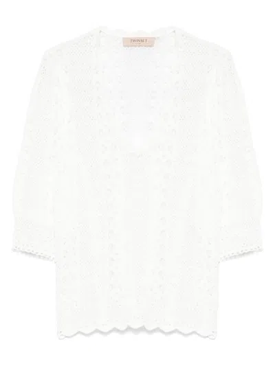 Twinset Twin-set White Shirt With Fitted-cuff Sleeves