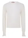 Twinset Twin-set White Wool Blend Sweater In Neutral