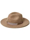 Twinset Twin-set Wide Brim Beige Wool Hat In Brown