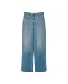 Twinset Twin-set Wide-leg Seasonal Denim Trousers With Classic Five-pocket Design In Blue