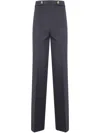 Twinset Ironed Crease Cigarette Pants In Blue