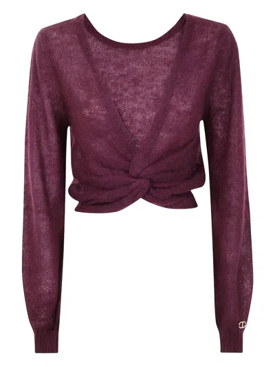 Twinset Twin-set Winetasting Wool-blend Sweater In Brown