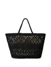 Twinset Twin-set Woven Black Drawstring Bag With Embroidered Logo