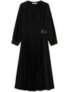 Twinset Twin-set Wrap-design Evening Dress With Logo-buckle Detail In Black