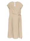Twinset Twin-set Wrap Design Midi Dress In Brown