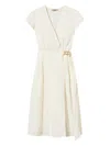 Twinset Twin-set Wrap Dress With Plunging V-neck In White