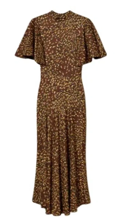 Twinset Twin Set Animal-print Bias-cut Dress In Red
