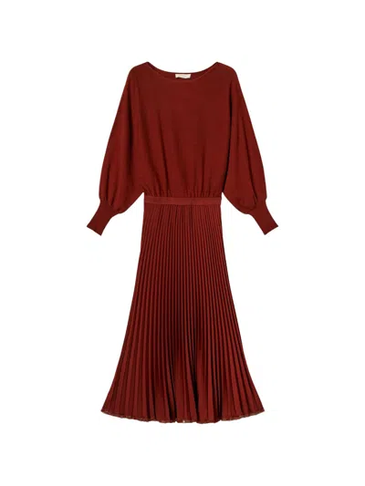 Twinset Twin-set Twin-set Cherry Wood Dress In Brown