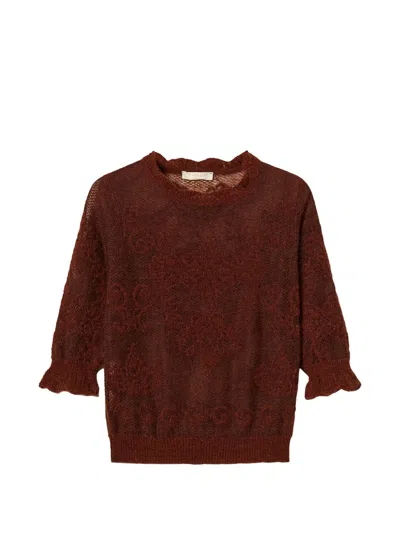 Twinset Twin-set Twin-set Cherry Wood Wool Sweater In Brown