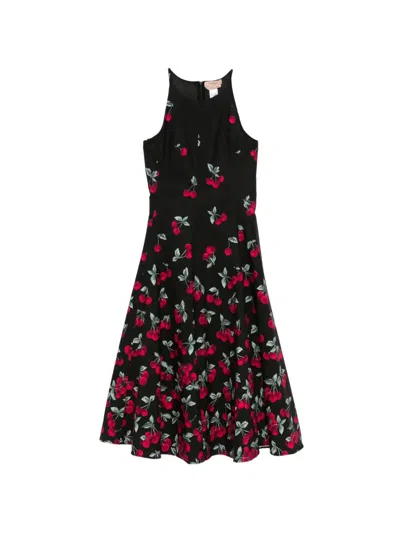 Twinset Twin-set  Cherry-print Midi Dress In Black