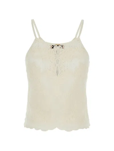Twinset Twin-set  Crochet Lace Top In White