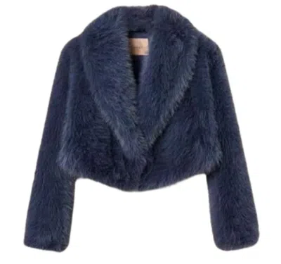 Twinset Twin-set Twin-set Indigo Blue Fur Jacket