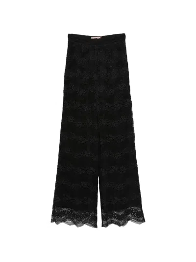 Twinset Twin-set  Lace Trousers In Black