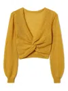 Twinset Twist-detail Sweater In Gold