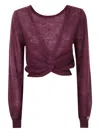 Twinset Twin-set Long Sleeve Sweater In Burgundy
